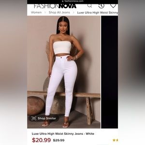 Fashion Nova Luxe Ultra High Waist Skinny Jeans- White
